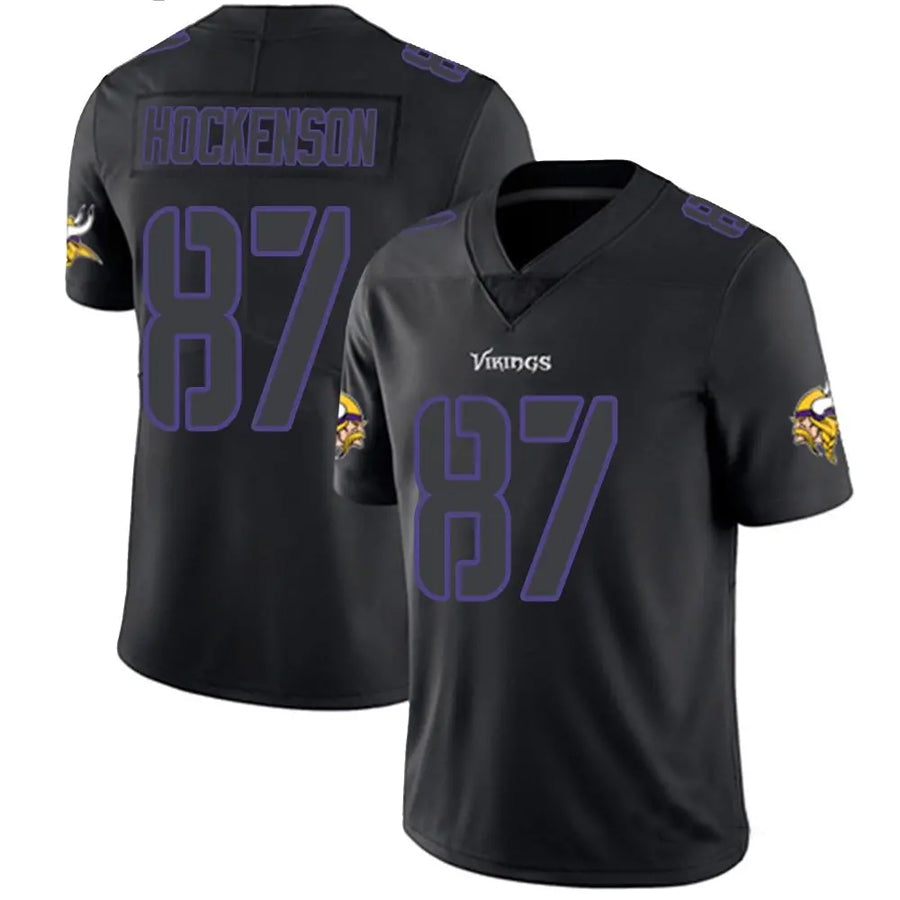 Tlead MN.Vikings #87 T.J. Hockenson Player Limited Black Impact Game Stitched Jerseys