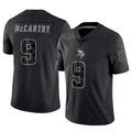 Tlead MN.Vikings #9 J.J. McCarthy Player Black REFLECTIVE Limited Stitched Jerseys