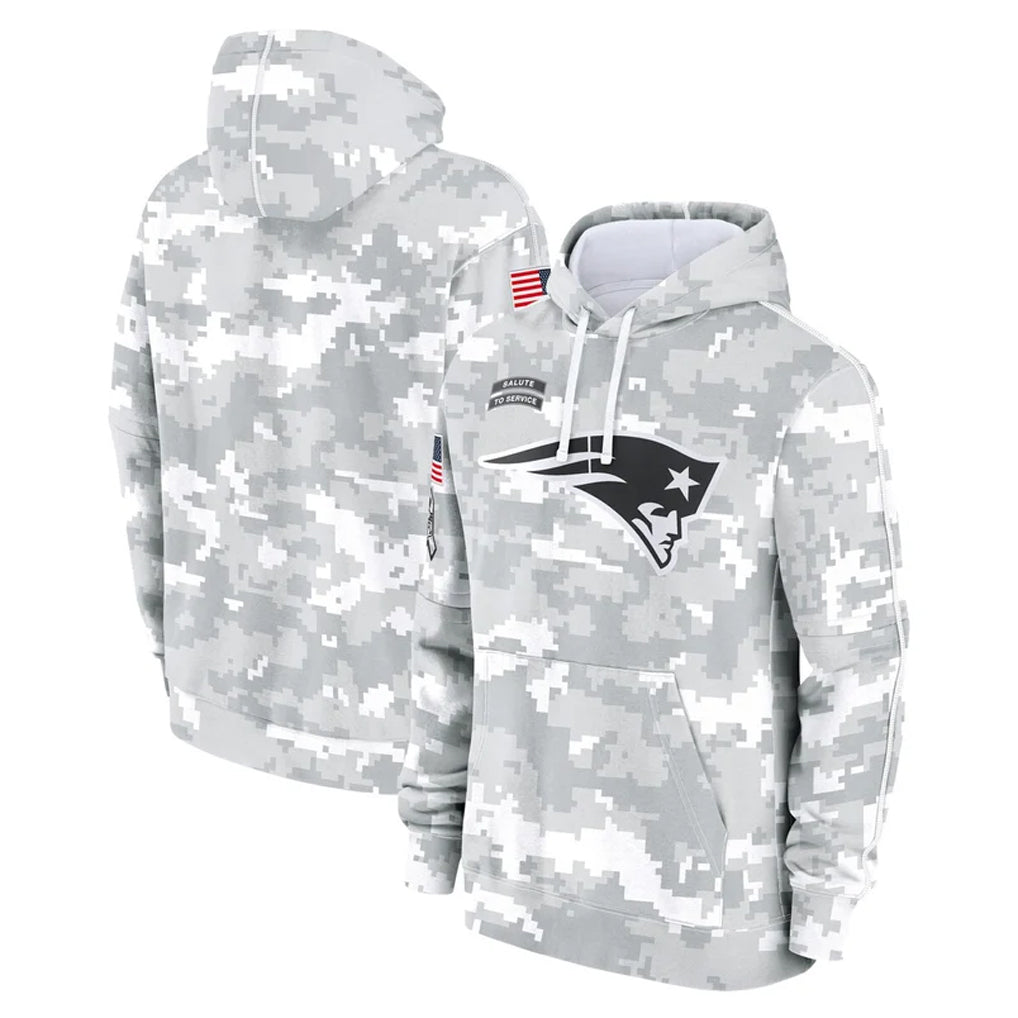 Tlead NE.Patriots Arctic Camo Salute to Service Pullover Hoodies Limited Game Blank Player Stitched Jerseys