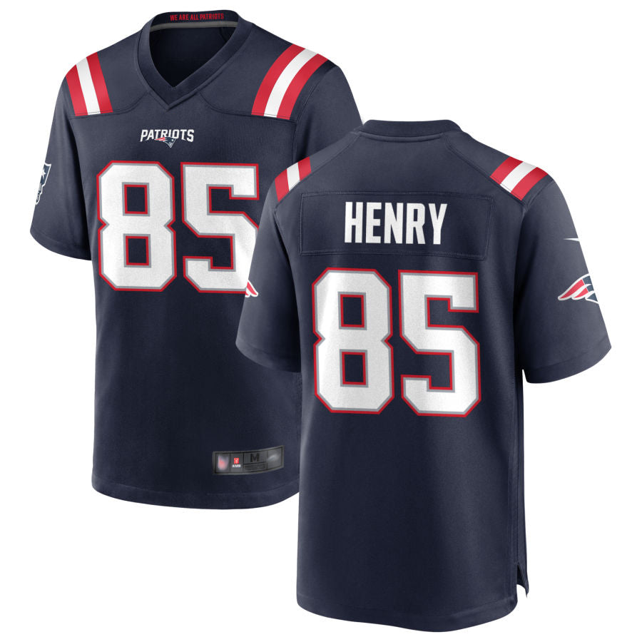 Tlead NE.Patriots #85 Hunter Henry Navy Game Home Jerseys