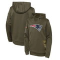 Tlead NE.Patriots Olive Salute to Service Pullover Hoodies Home Game Blank Player Stitched Jerseys