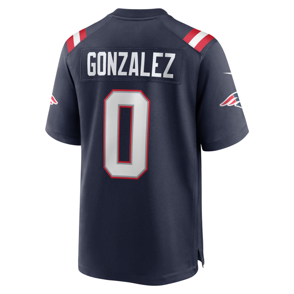 Tlead NE.Patriots #0 Christian Gonzalez Navy Team Game Stitched Jerseys