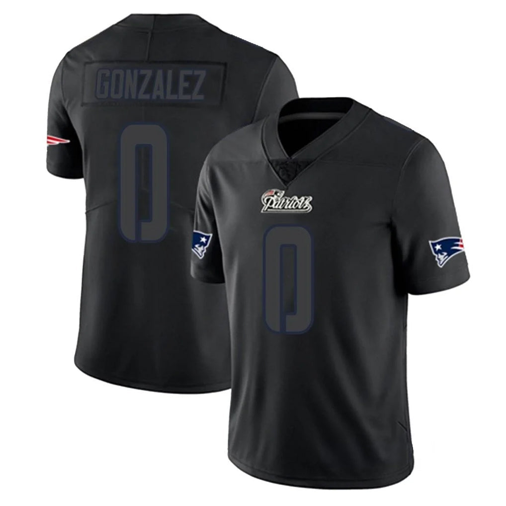 Tlead NE.Patriots #0 Christian Gonzalez Player Black Impact LImited Home Game Stitched Jerseys
