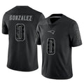 Tlead NE.Patriots #0 Christian Gonzalez Player Black Reflective Limited Stitched Jerseys