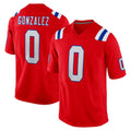 Tlead NE.Patriots #0 Christian Gonzalez Player Red Home Game Stitched Jerseys