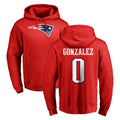 Tlead NE.Patriots #0 Christian Gonzalez Player Red LOGO Pullover Hoodies Home Game Stitched Jerseys