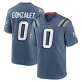 Tlead NE.Patriots #0 Christian Gonzalez Player Storm Blue Rivalries Collection Game Stitched Jerseys