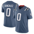 Tlead NE.Patriots #0 Christian Gonzalez Player Storm Blue Rivalries Collection Limited Stitched Jerseys