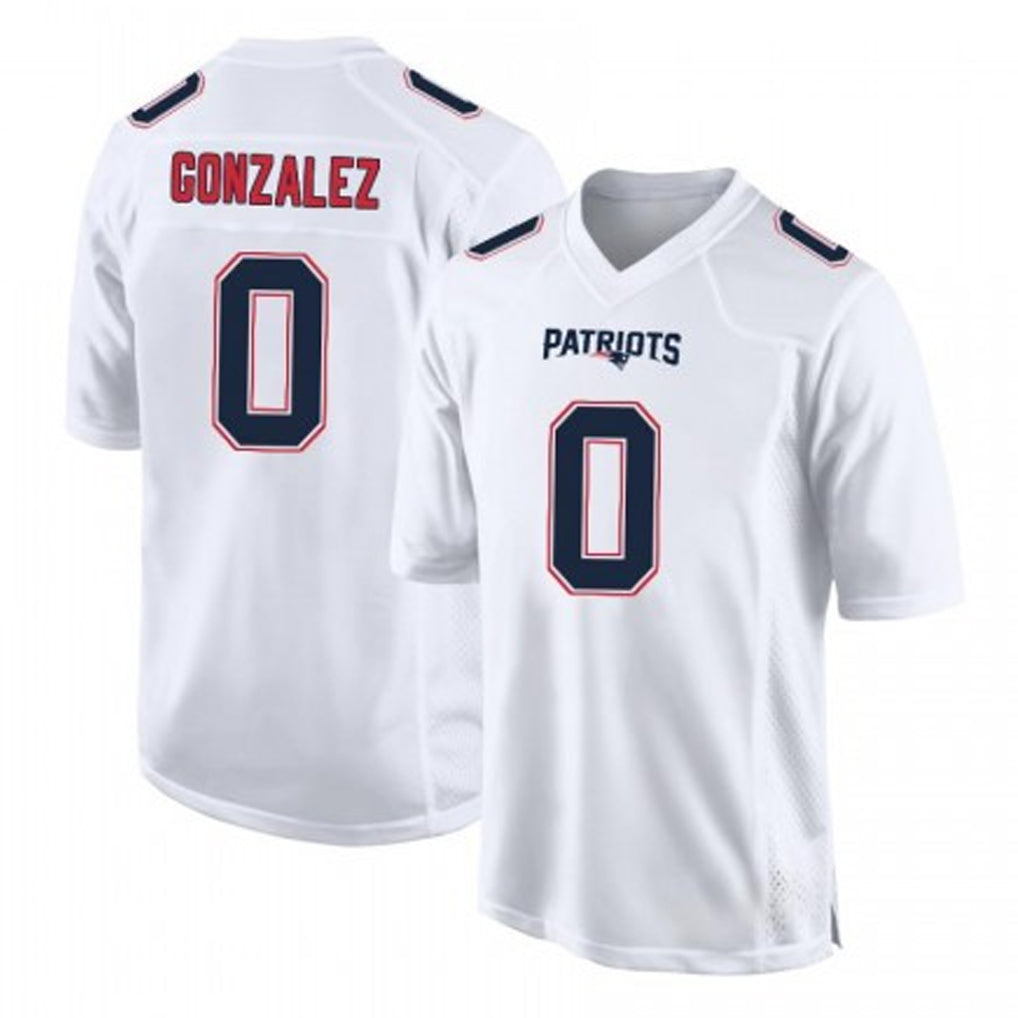 Tlead NE.Patriots #0 Christian Gonzalez Player White Fashion Limited Home Game Stitched Jerseys