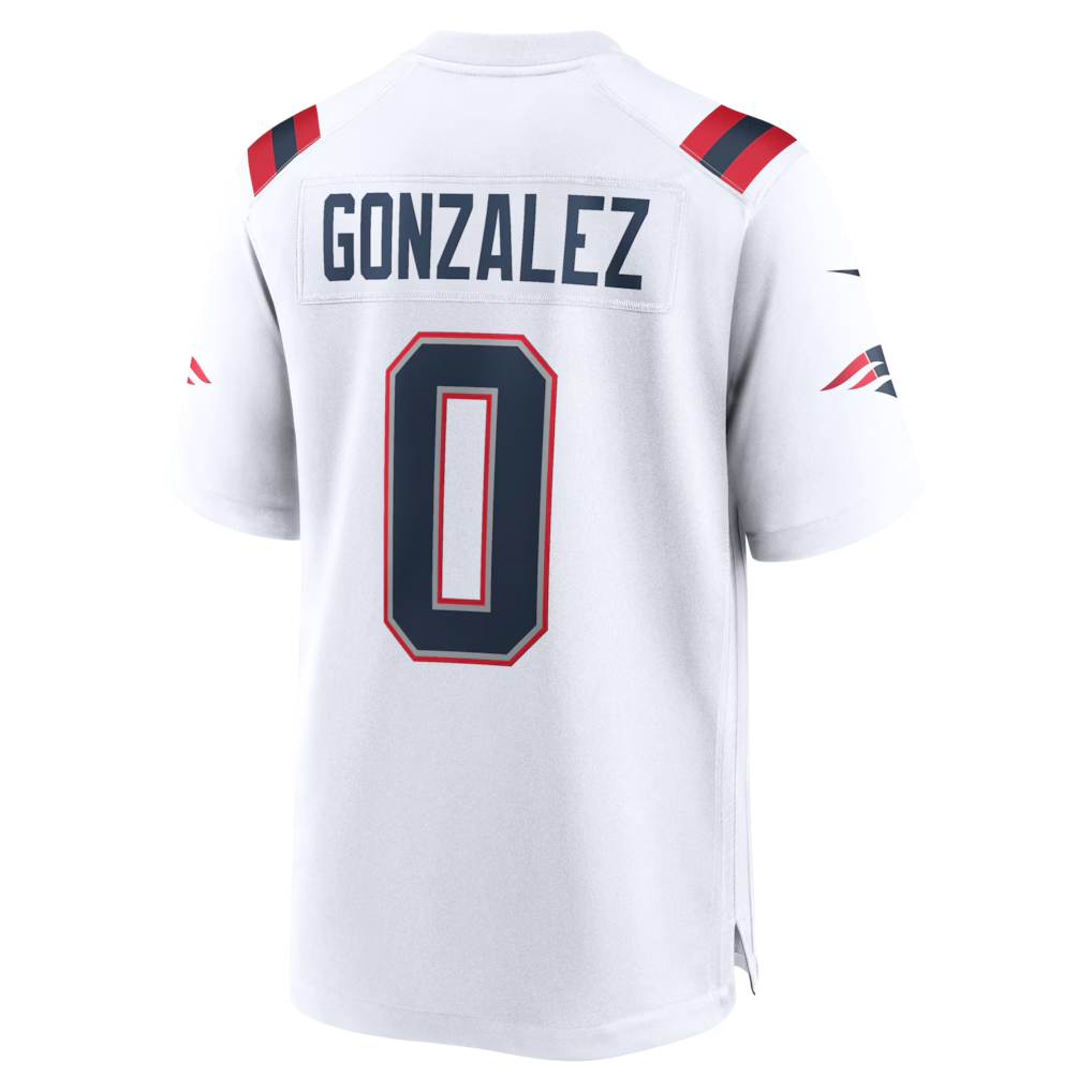 Tlead NE.Patriots #0 Christian Gonzalez White Game Stitched Jerseys