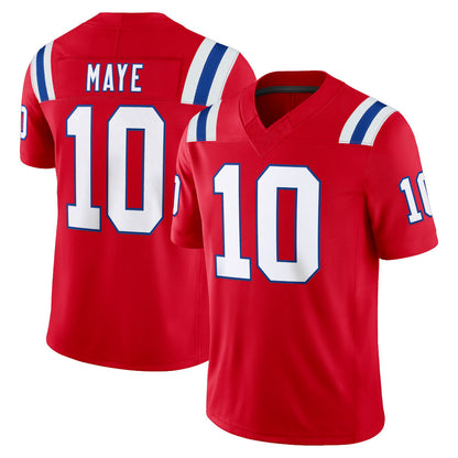 Tlead NE.Patriots #10 Drake Maye Player Red Limited Vapor F.U.S.E. Home Game Stitched Jerseys