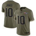 Tlead NE.Patriots #10 Drake Maye Player Olive Salute To Service Stitched Jerseys