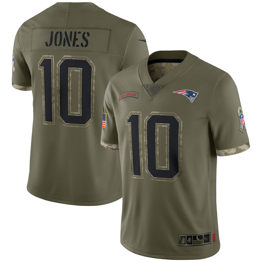 Tlead NE.Patriots #10 Drake Maye Player Olive Salute To Service Stitched Jerseys