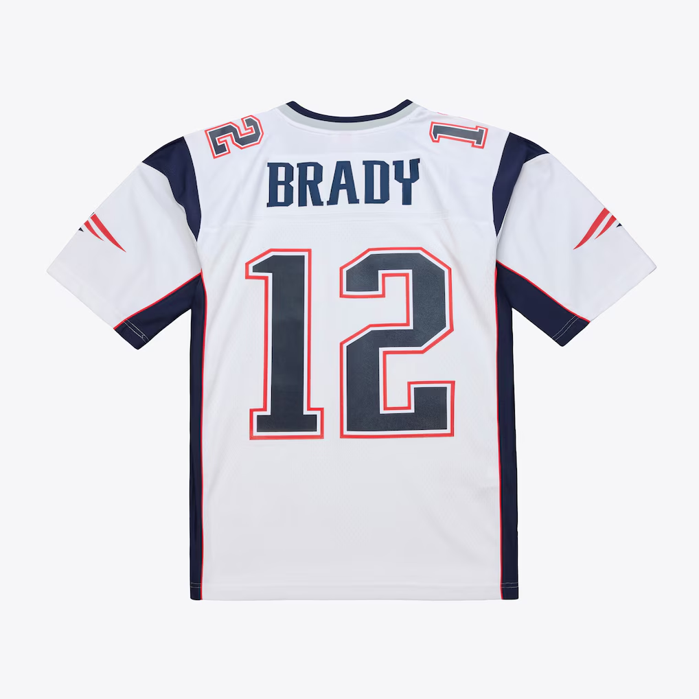 Tlead NE.Patriots  #12 Tom Brady Mitchell & Ness White 2000 Legacy Replica Jersey Stitched Puhic Game Jerseys