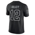 Tlead NE.Patriots #12 Tom Brady Player Black Reflective Limited Stitched Jerseys