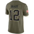Tlead NE.Patriots #12 Tom Brady Player Olive Salute To Service Limited Stitched Jerseys