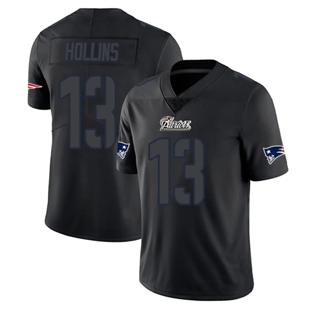 Tlead NE.Patriots #13 Mack Hollins Player Black Impact LImited Home Game Stitched Jerseys