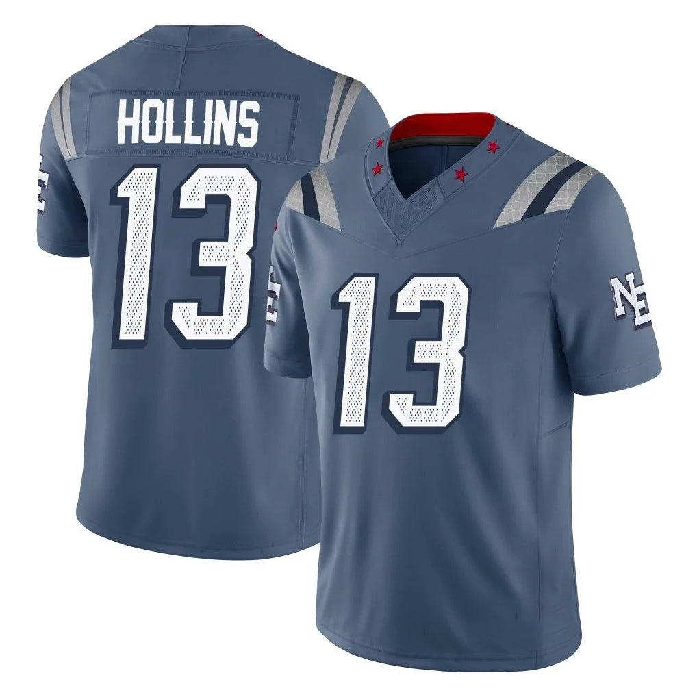 Tlead NE.Patriots #13 Mack Hollins Player Blue Limited Rivalries Collection Home Game Stitched Jerseys