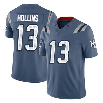 Tlead NE.Patriots #13 Mack Hollins Player Blue Limited Rivalries Collection Home Game Stitched Jerseys
