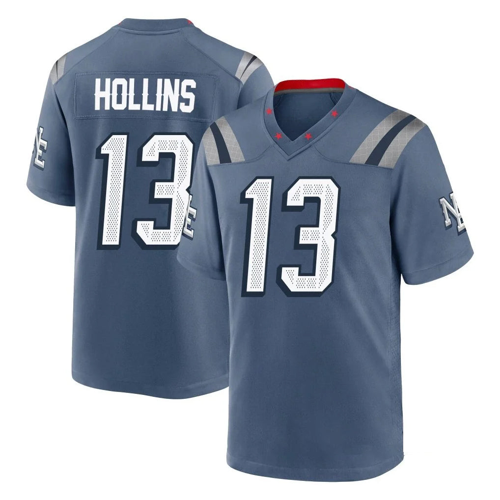 Tlead NE.Patriots #13 Mack Hollins Player Blue Rivalries Collection Home Game Stitched Jerseys