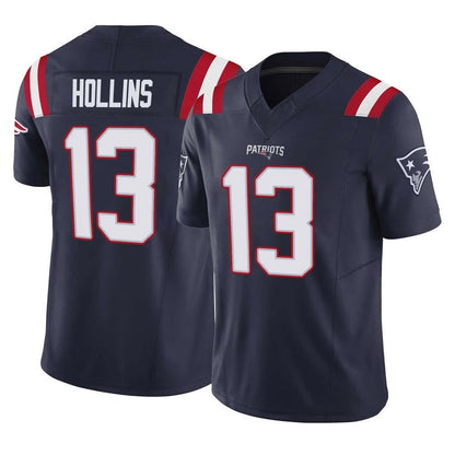 Tlead NE.Patriots #13 Mack Hollins Player Navy Limited Vapor F.U.S.E. Home Game Stitched Jerseys