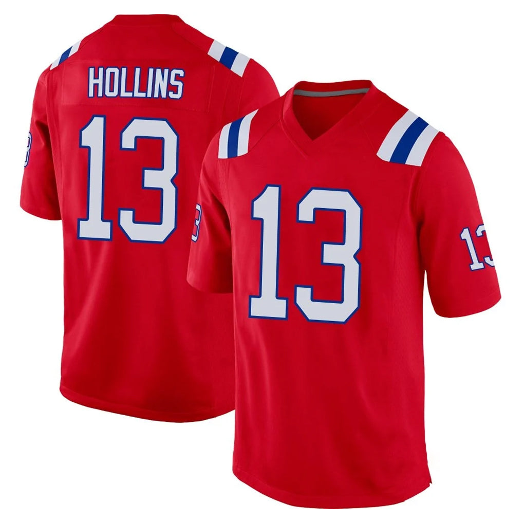 Tlead NE.Patriots #13 Mack Hollins Player Red Home Game Stitched Jerseys