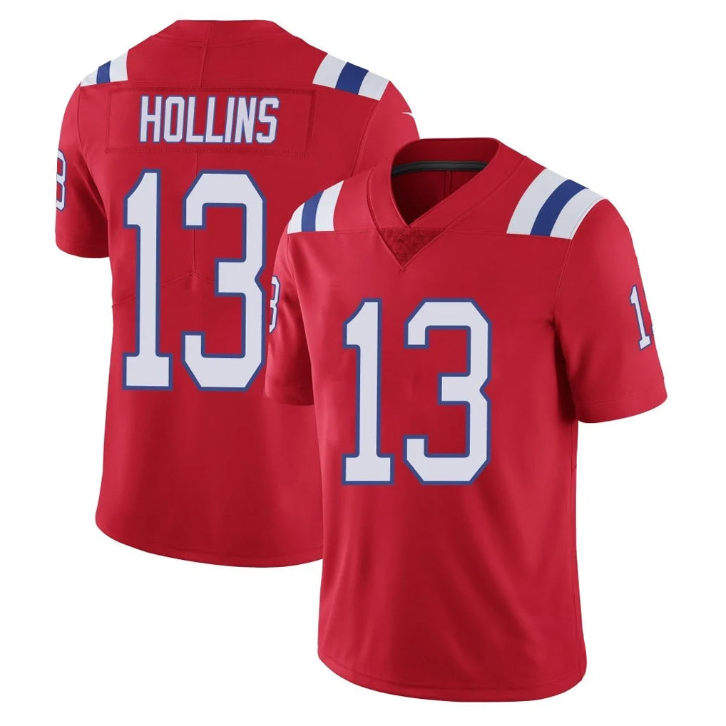 Tlead NE.Patriots #13 Mack Hollins Player Red Limited Vapor F.U.S.E. Home Game Stitched Jerseys