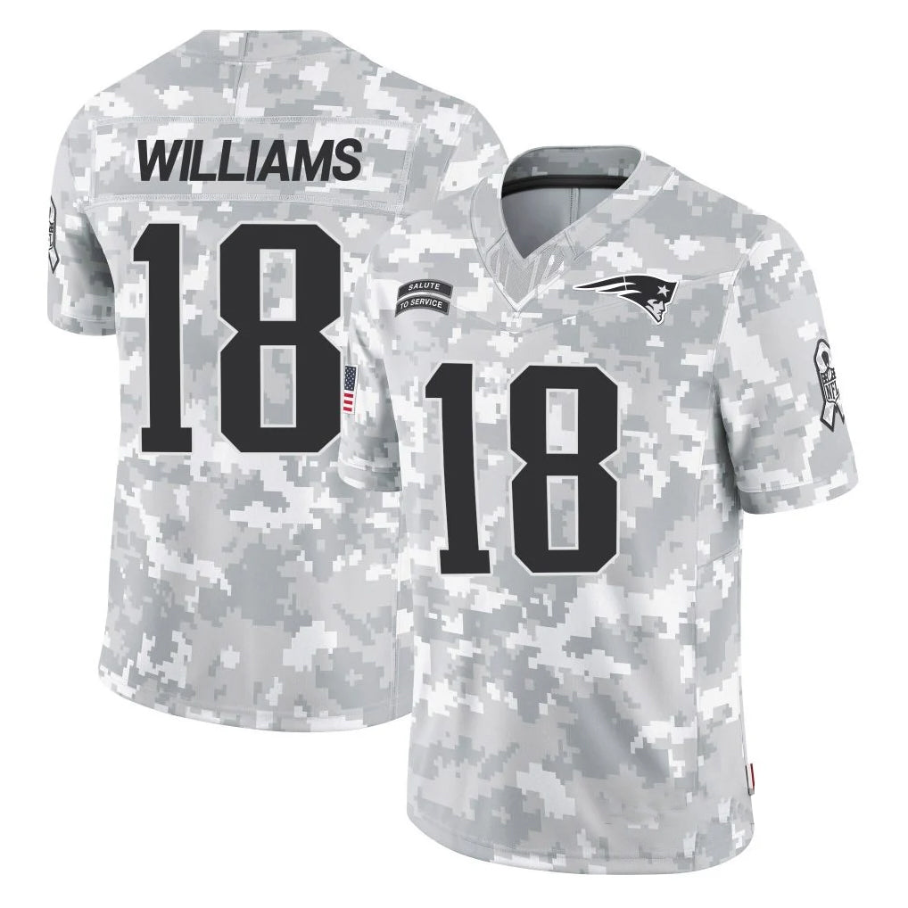 Tlead NE.Patriots #18 Kyle Williams Player Arctic Camo Salute To Service Limited Game Stitched Jerseys