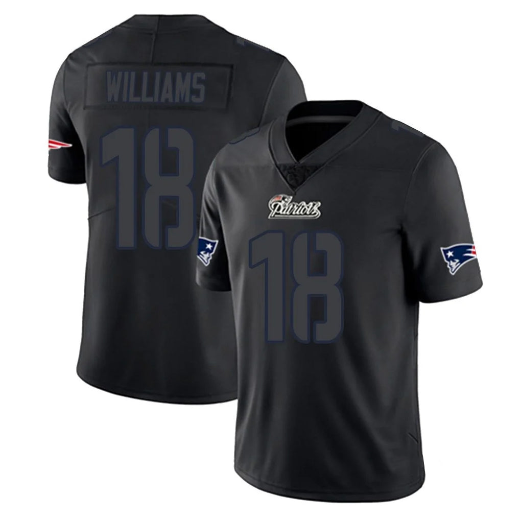 Tlead NE.Patriots #18 Kyle Williams Player Black Impact LImited Home Game Stitched Jerseys