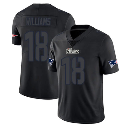 Tlead NE.Patriots #18 Kyle Williams Player Black Impact LImited Home Game Stitched Jerseys