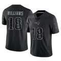 Tlead NE.Patriots #18 Kyle Williams Player Black Reflective LImited Home Game Stitched Jerseys