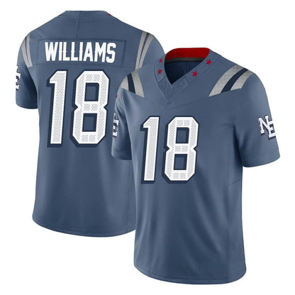 Tlead NE.Patriots #18 Kyle Williams Player Blue Limited Rivalries Collection Home Game Stitched Jerseys