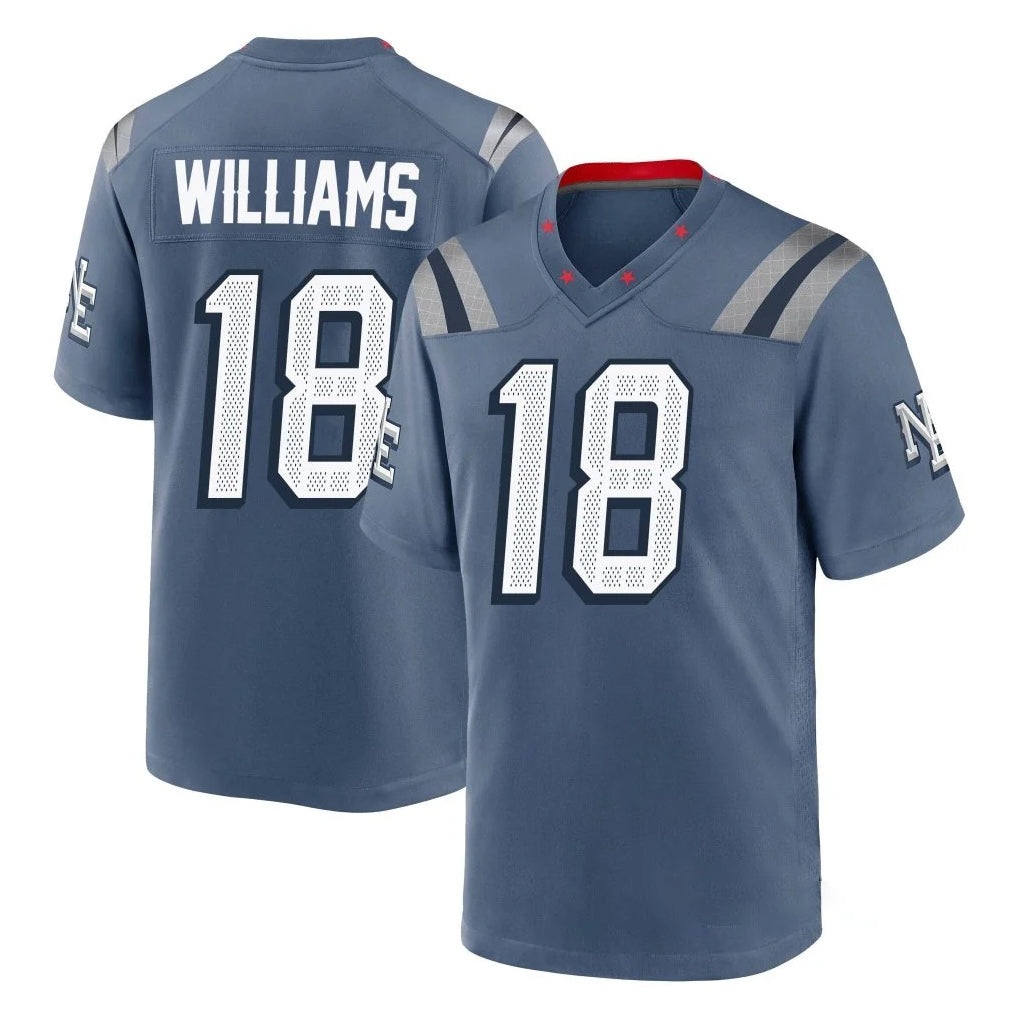 Tlead NE.Patriots #18 Kyle Williams Player Blue Rivalries Collection Home Game Stitched Jerseys