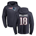 Tlead NE.Patriots #18 Kyle Williams Player Navy LOGO Pullover Hoodies Home Game Stitched Jerseys