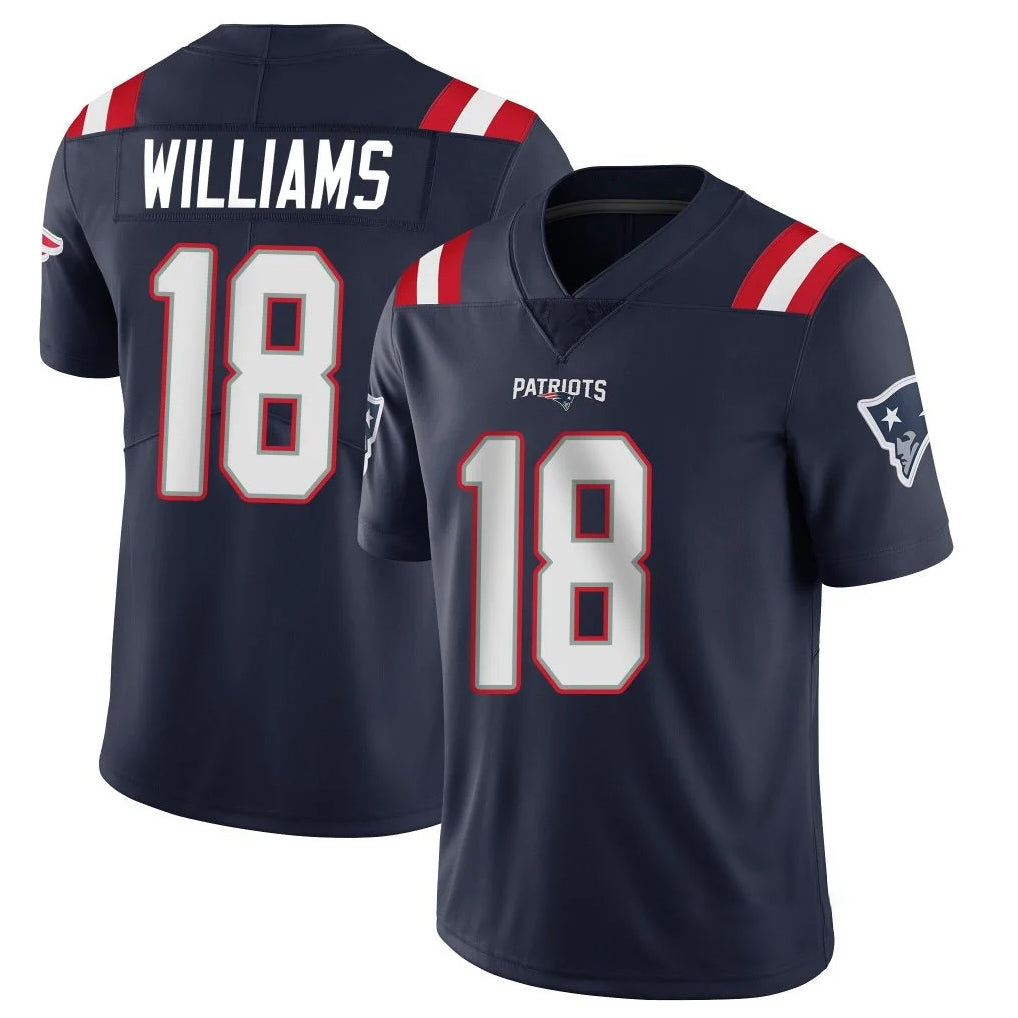 Tlead NE.Patriots #18 Kyle Williams Player Navy Vapor Untouchable Home Game Stitched Jerseys
