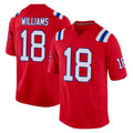 Tlead NE.Patriots #18 Kyle Williams Player Red Home Game Stitched Jerseys