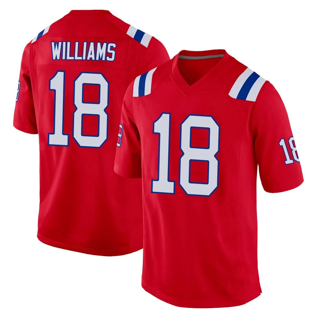 Tlead NE.Patriots #18 Kyle Williams Player Red Home Game Stitched Jerseys