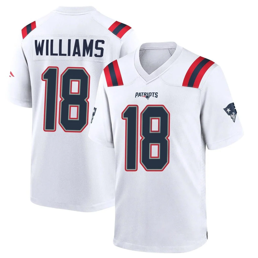 Tlead NE.Patriots #18 Kyle Williams Player White Home Game Stitched Jerseys