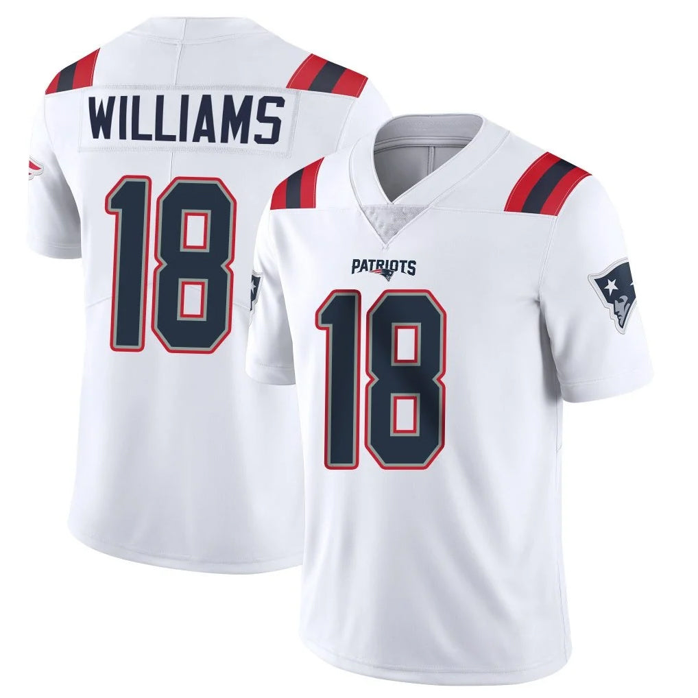 Tlead NE.Patriots #18 Kyle Williams Player White Vapor Untouchable Home Game Stitched Jerseys