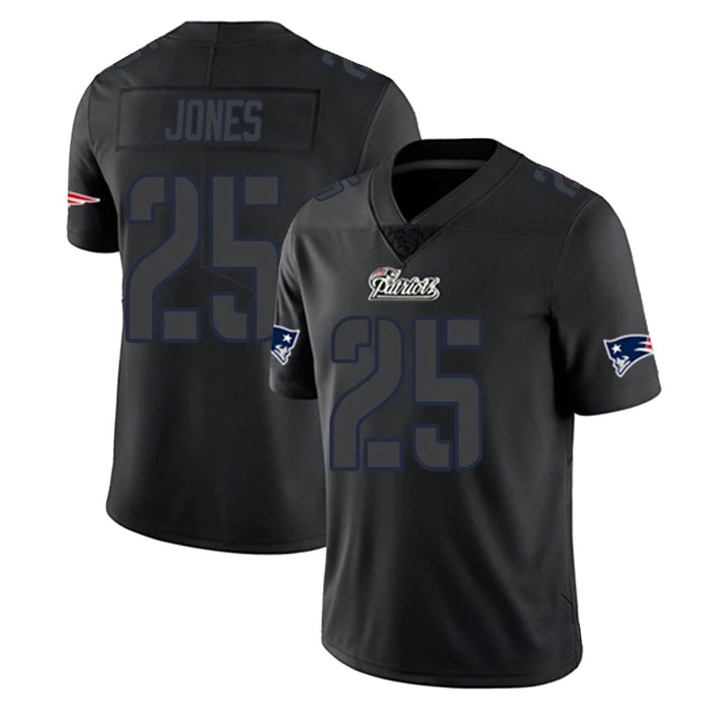 Tlead NE.Patriots #25 Marcus Jones Player Black Impact LImited Home Game Stitched Jerseys
