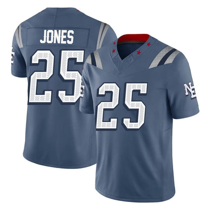 Tlead NE.Patriots #25 Marcus Jones Player Blue Limited Rivalries Collection Home Game Stitched Jerseys