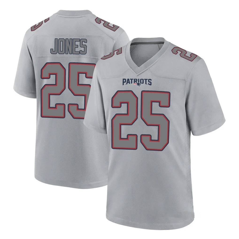 Tlead NE.Patriots #25 Marcus Jones Player Gray Fashion Limited Home Game Stitched Jerseys