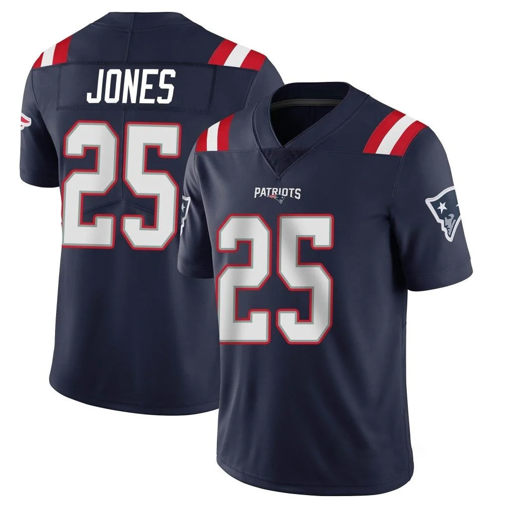 Tlead NE.Patriots #25 Marcus Jones Player Navy Vapor Untouchable Home Game Stitched Jerseys