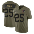 Tlead NE.Patriots #25 Marcus Jones Player Olive Salute To Service Limited Stitched Jerseys
