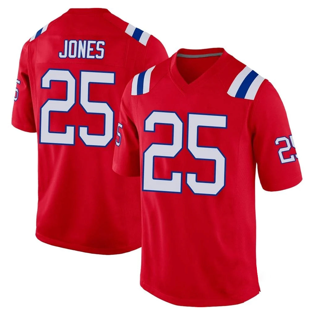 Tlead NE.Patriots #25 Marcus Jones Player Red Home Game Stitched Jerseys