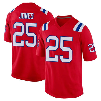 Tlead NE.Patriots #25 Marcus Jones Player Red Home Game Stitched Jerseys
