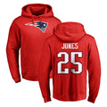 Tlead NE.Patriots #25 Marcus Jones Player Red LOGO Pullover Hoodies Home Game Stitched Jerseys