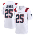 Tlead NE.Patriots #25 Marcus Jones Player White Home Game Stitched Jerseys