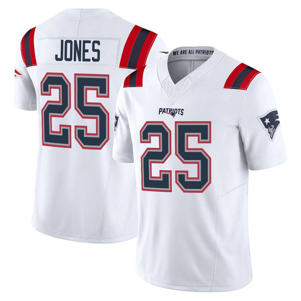Tlead NE.Patriots #25 Marcus Jones Player White Limited Vapor F.U.S.E. Home Game Stitched Jerseys