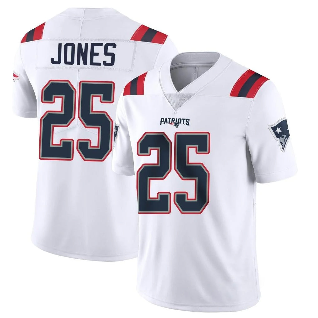 Tlead NE.Patriots #25 Marcus Jones Player White Vapor Untouchable Home Game Stitched Jerseys